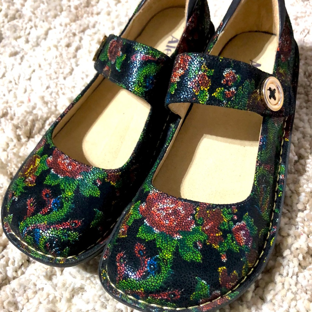 Alegria Floral Mary Jane Flats